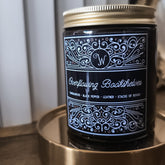 Overflowing Bookshelves - Sandalwood, Black Pepper & Leather Soy Wax Candle (180ml)