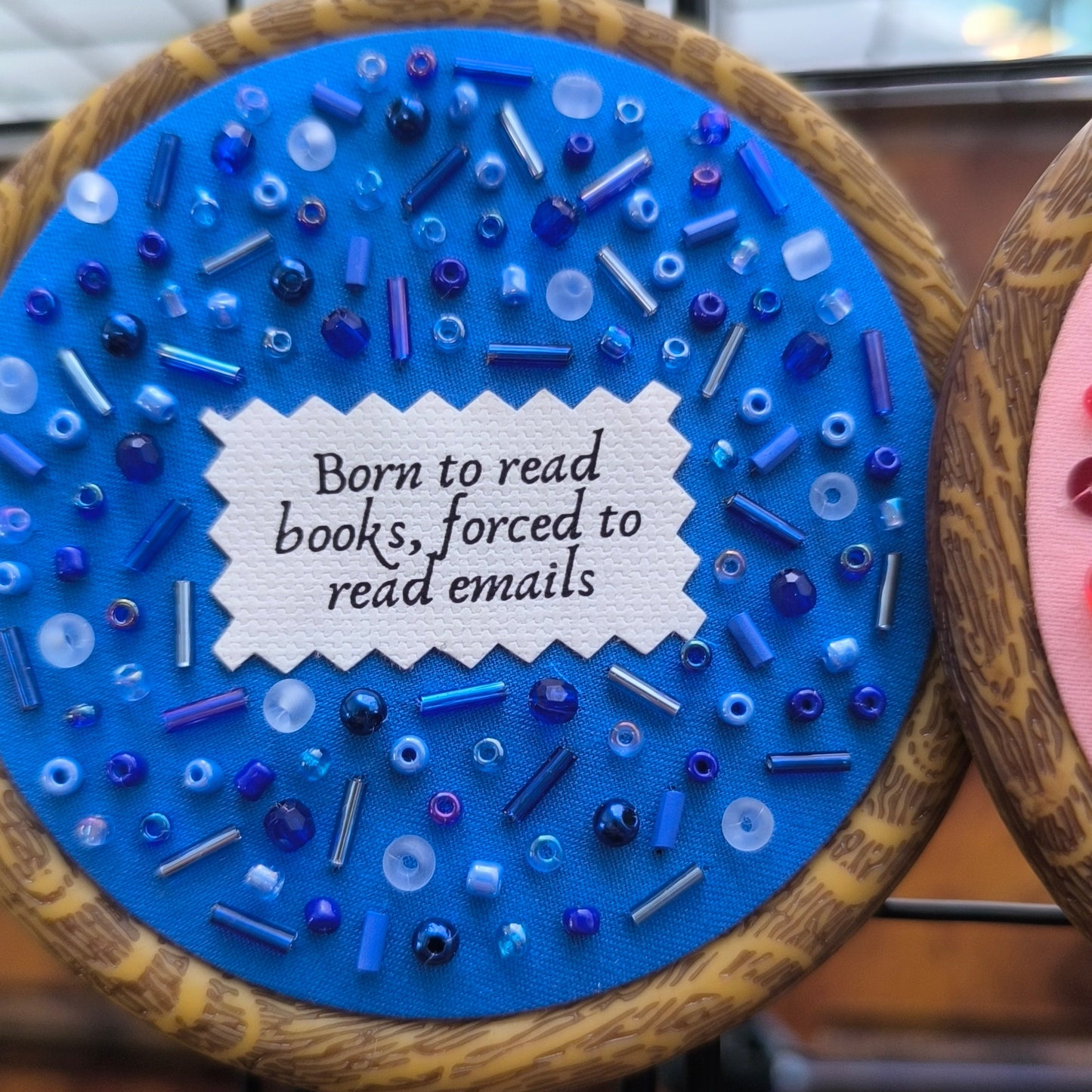 Born to Read Books Blue Decorative Hoop