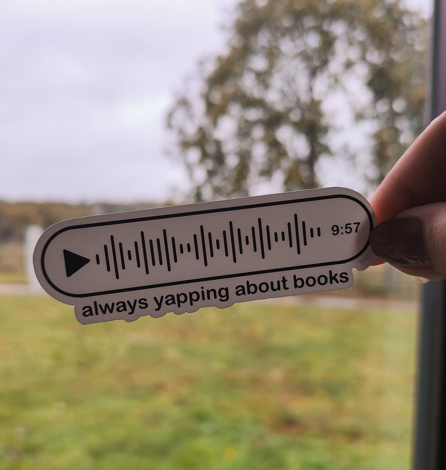 Always Yapping About Books Voice Note Vinyl Die Cut Sticker