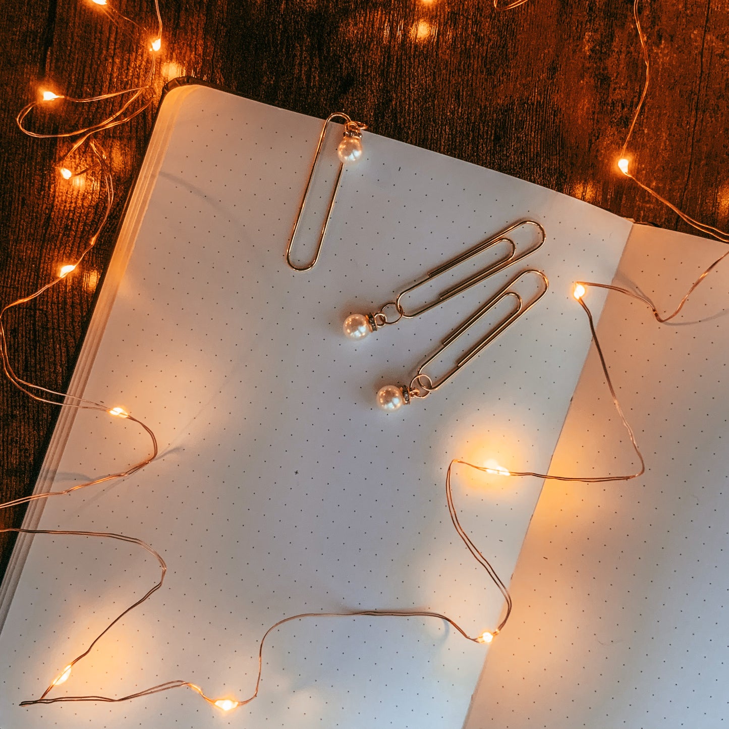 Gold Pearl Charm Paperclips