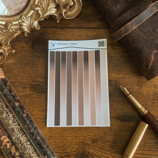 Hazelnut Truffle Skinny Strips Small Vinyl Sticker Sheet