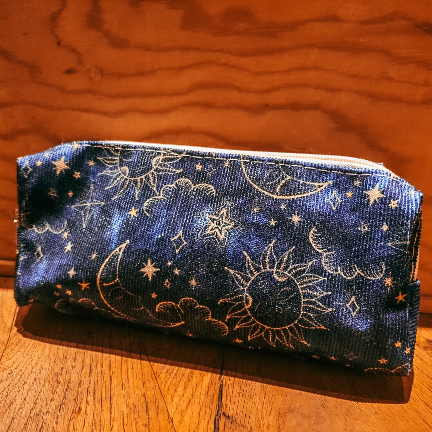 Blue Suns and Moons Pouch