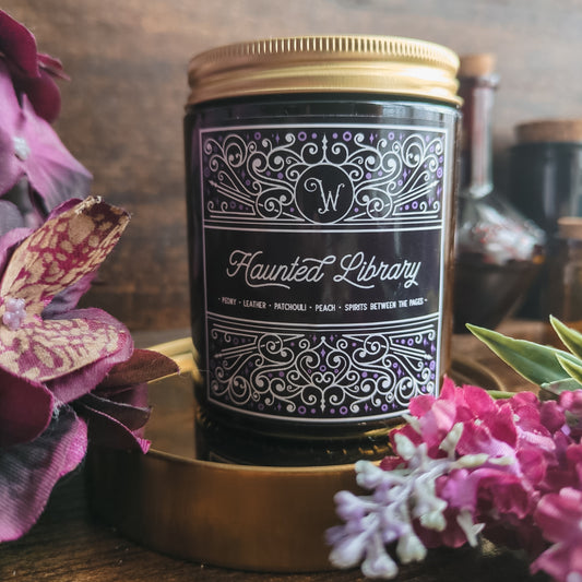 Haunted Library - Peony, Leather & Patchouli Candle