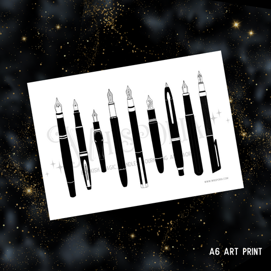 Pen A6 Print and Journaling Card (Black & White)