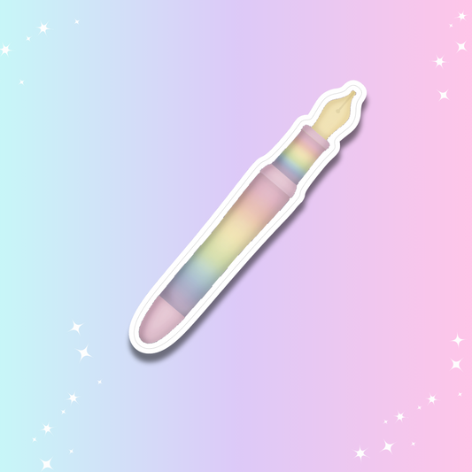 SWPC Rainbow Fountain Pen Die Cut Sticker