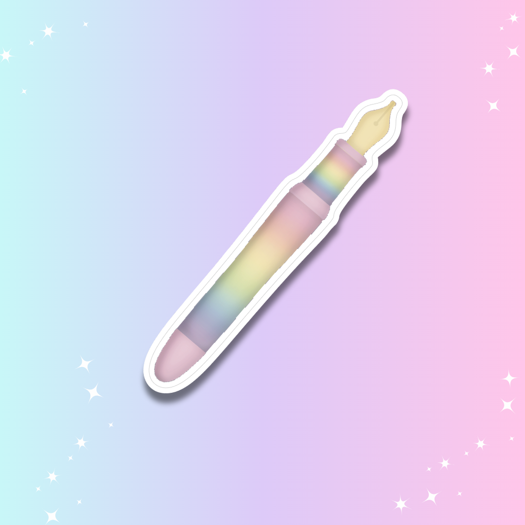 SWPC Rainbow Fountain Pen Die Cut Sticker
