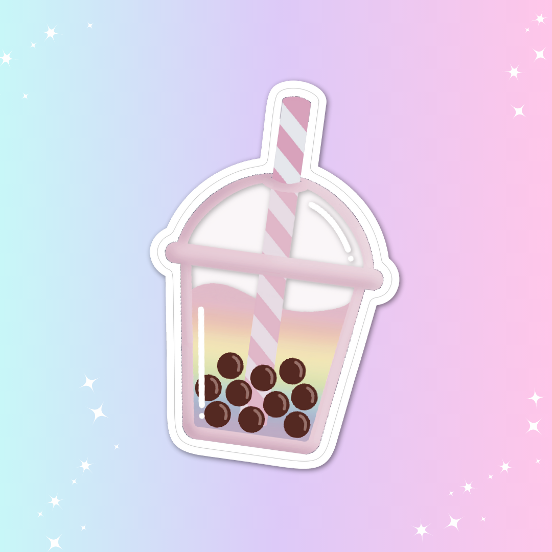 SWPC Rainbow Bubble Tea Die Cut Sticker