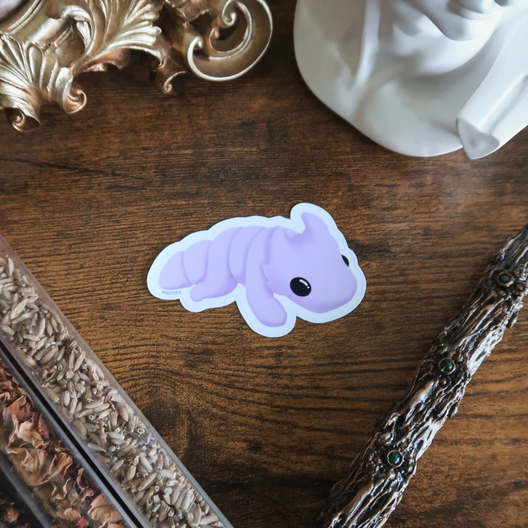 Lilac Book Dragon Die Cut Vinyl Sticker