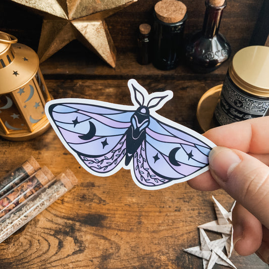 Purple Vine Moth Vinyl Die Cut Sticker