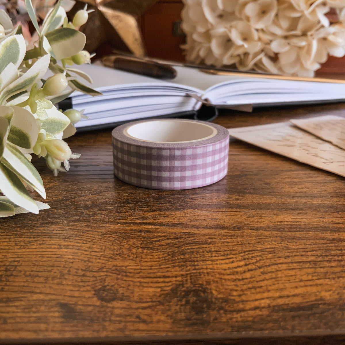 Vintage Posie Plaid 15mm Washi