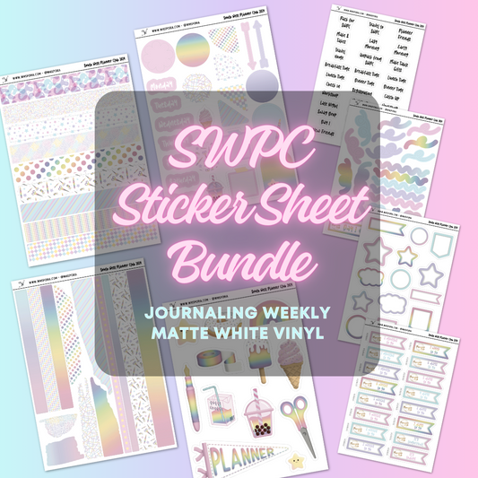 SWPC Sticker Sheet Bundle - Journaling (Matte White Vinyl)
