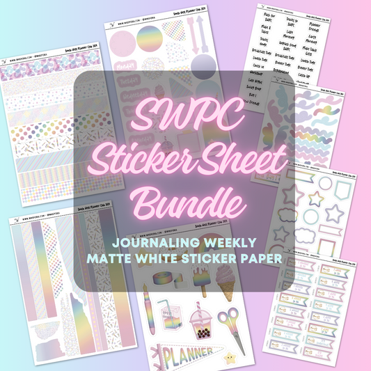 SWPC Sticker Sheet Bundle - Journaling (Matte White Sticker Paper)