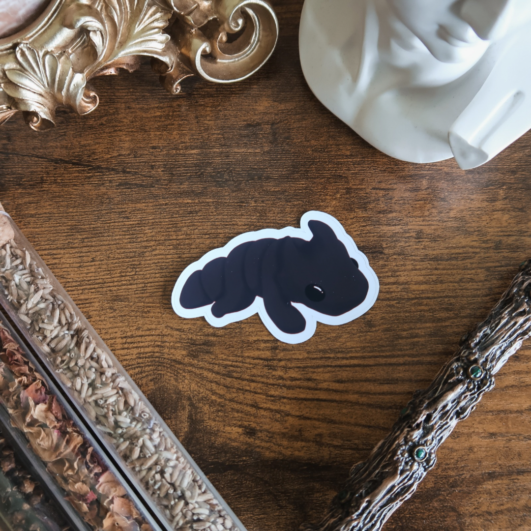 Matte Black Book Dragon Die Cut Vinyl Sticker