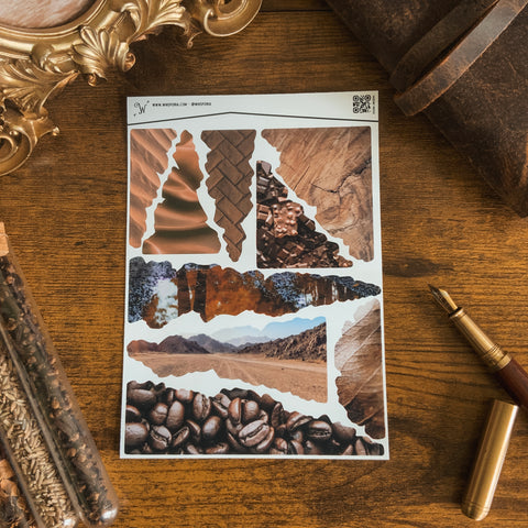 Hazelnut Truffle Ripped Photos Large Vinyl Sticker Sheet