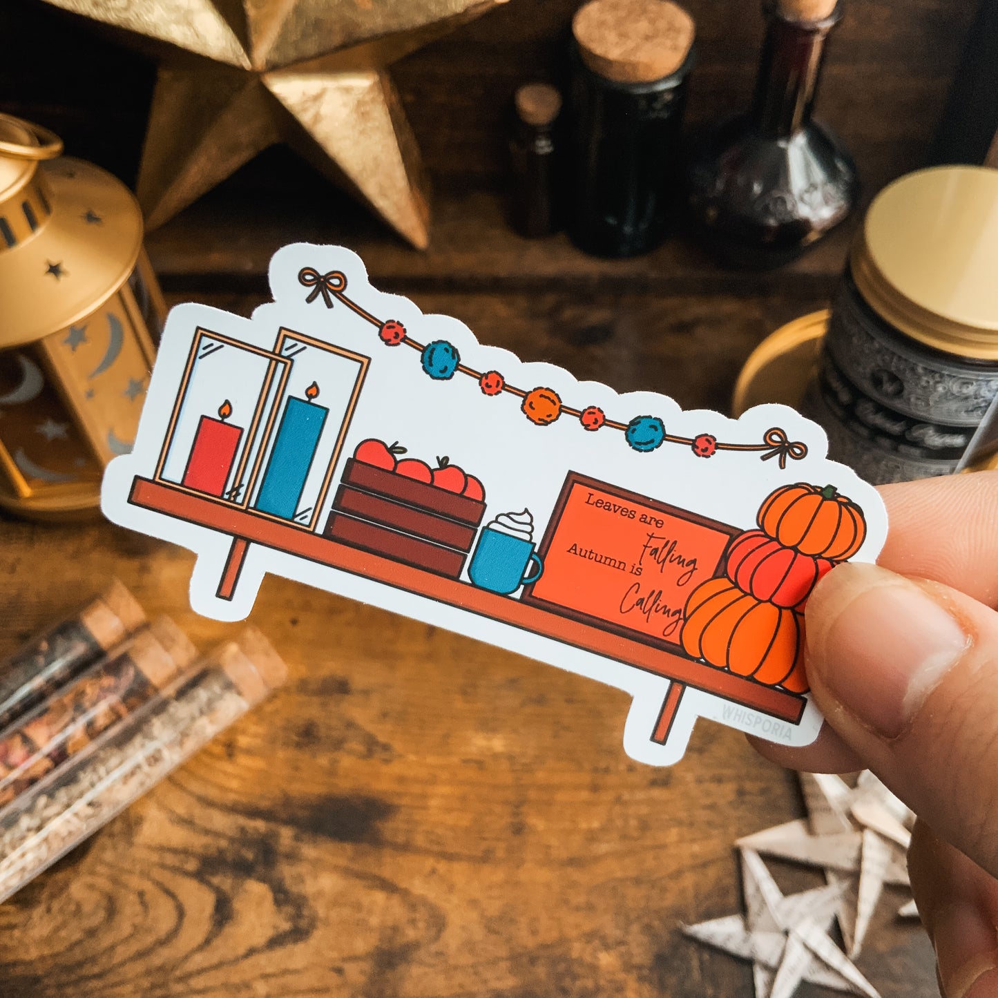 Autumn/Fall Shelf Vinyl Die Cut Sticker