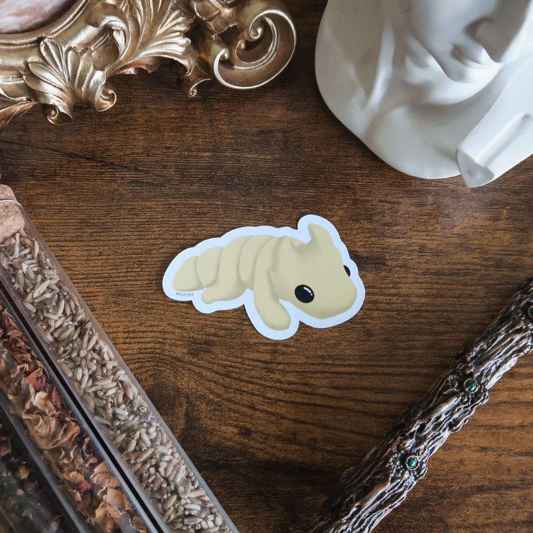 Lemon Yellow Book Dragon Die Cut Vinyl Sticker