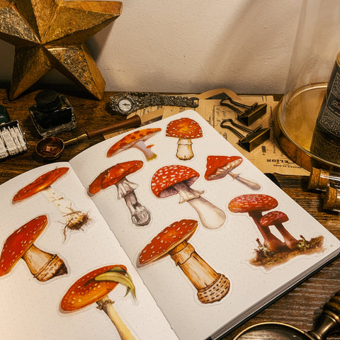 Large Toadstools Transparent Stickers