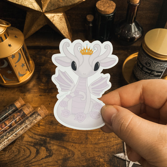 Pink Bloom Dragon Vinyl Die Cut Sticker