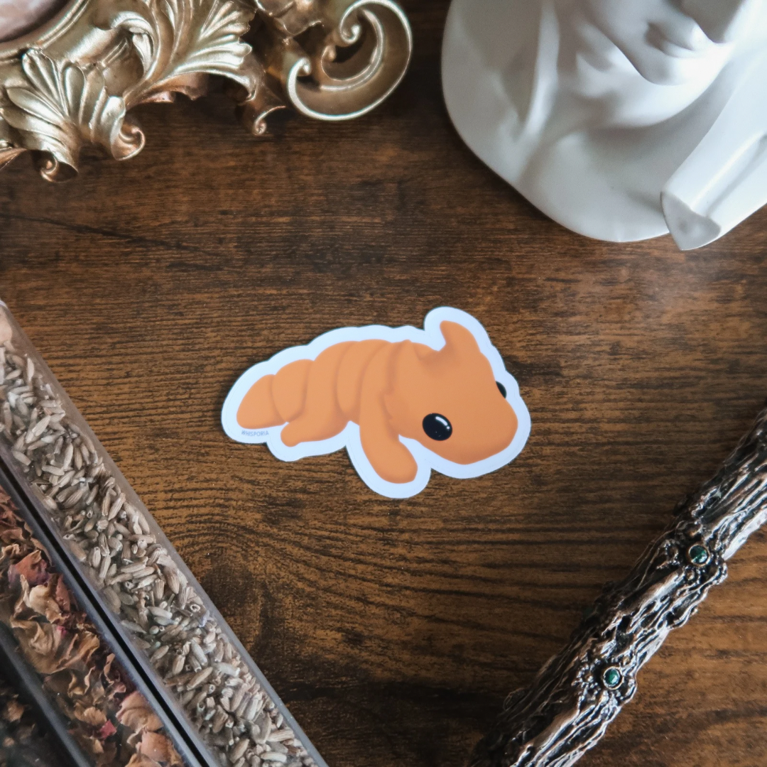 Tangerine Orange Book Dragon Die Cut Vinyl Sticker