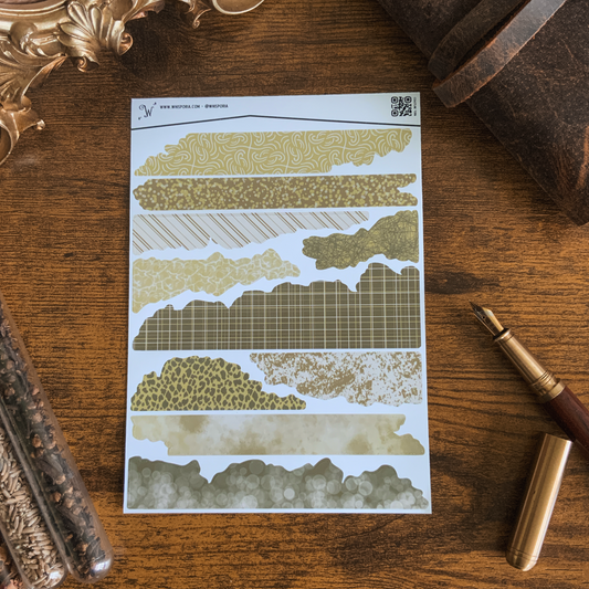 Morning Coastline Torn Edges Large Vinyl Sticker Sheet
