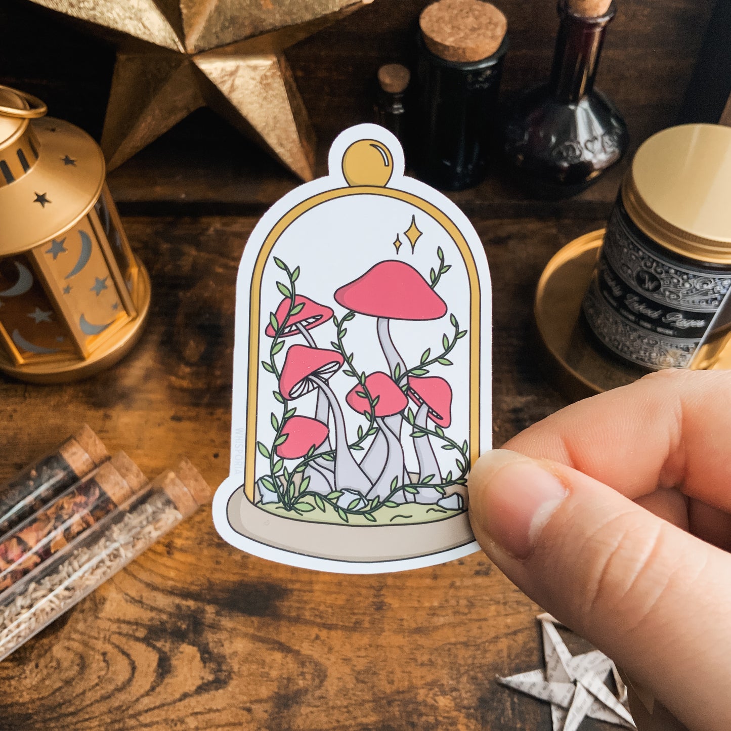 Magical Mushroom Toadstool Dome Vinyl Die Cut Sticker