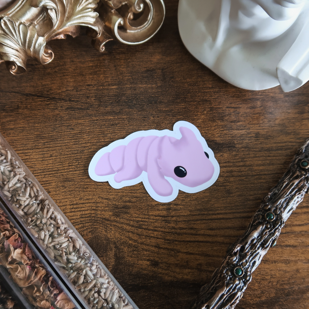 Baby Pink Book Dragon Die Cut Vinyl Sticker