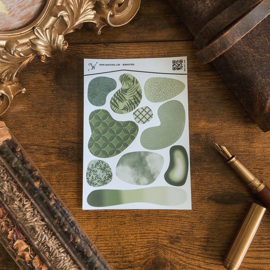Misty Sage Blobs Small Vinyl Sticker Sheet