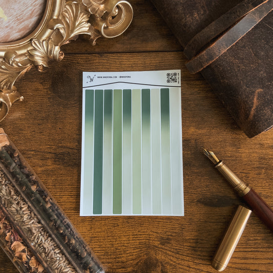 Misty Sage Skinny Strips Small Vinyl Sticker Sheet