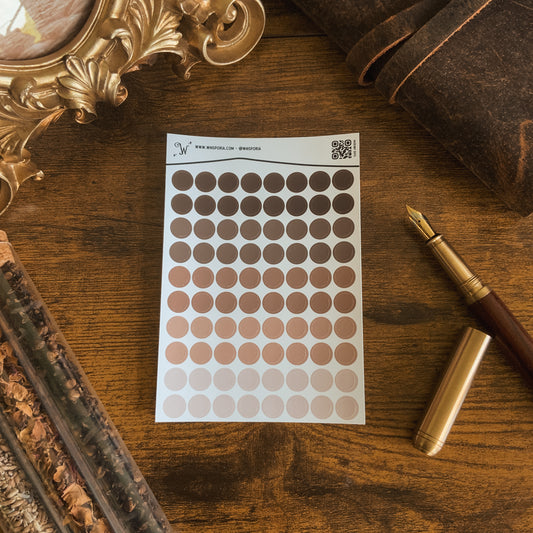 Hazelnut Truffle Gradient Dots Small Vinyl Sticker Sheet