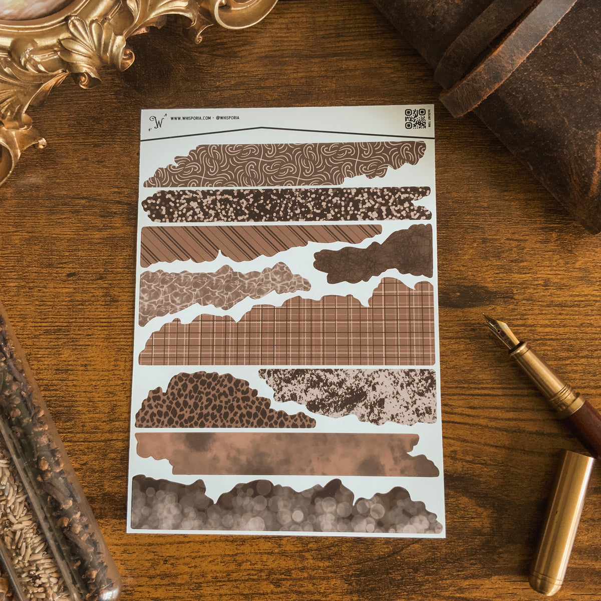 Hazelnut Truffle Torn Edges Large Vinyl Sticker Sheet