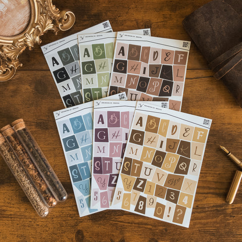 Mixed Letters Large Vinyl Sticker Sheet Bundle