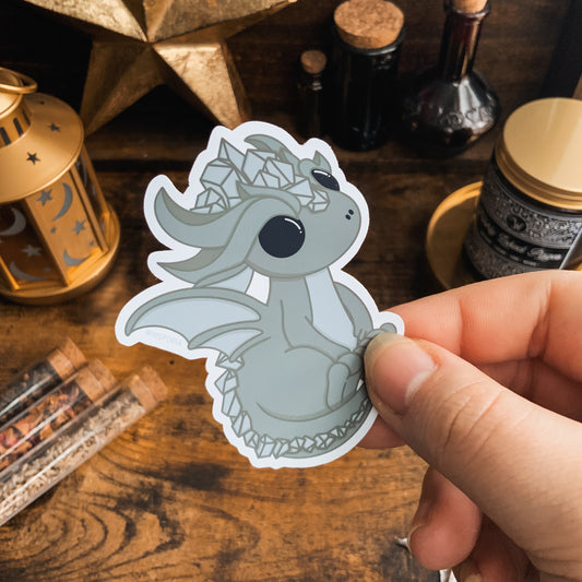 Grey Stone Dragon Vinyl Die Cut Sticker