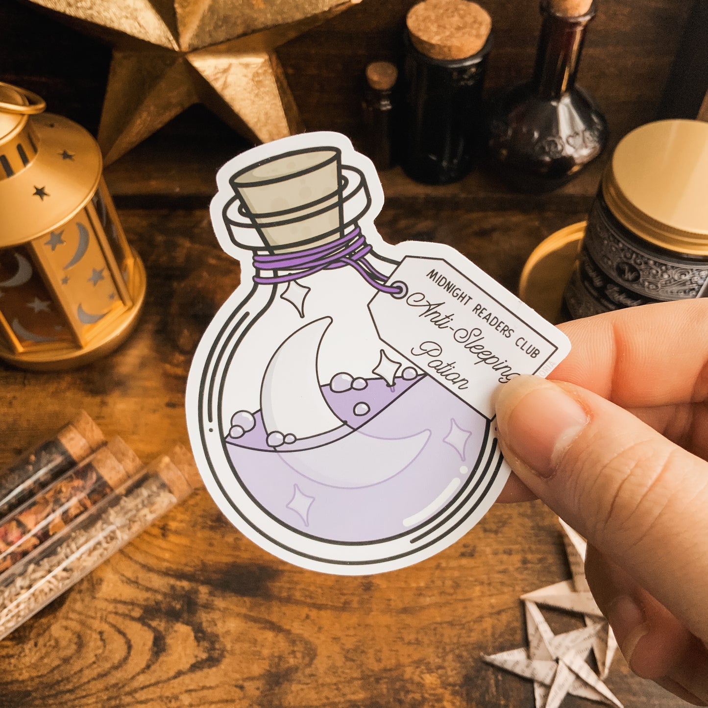 Midnight Readers Club Anti Sleeping Potion Bottle Vinyl Die Cut Sticker