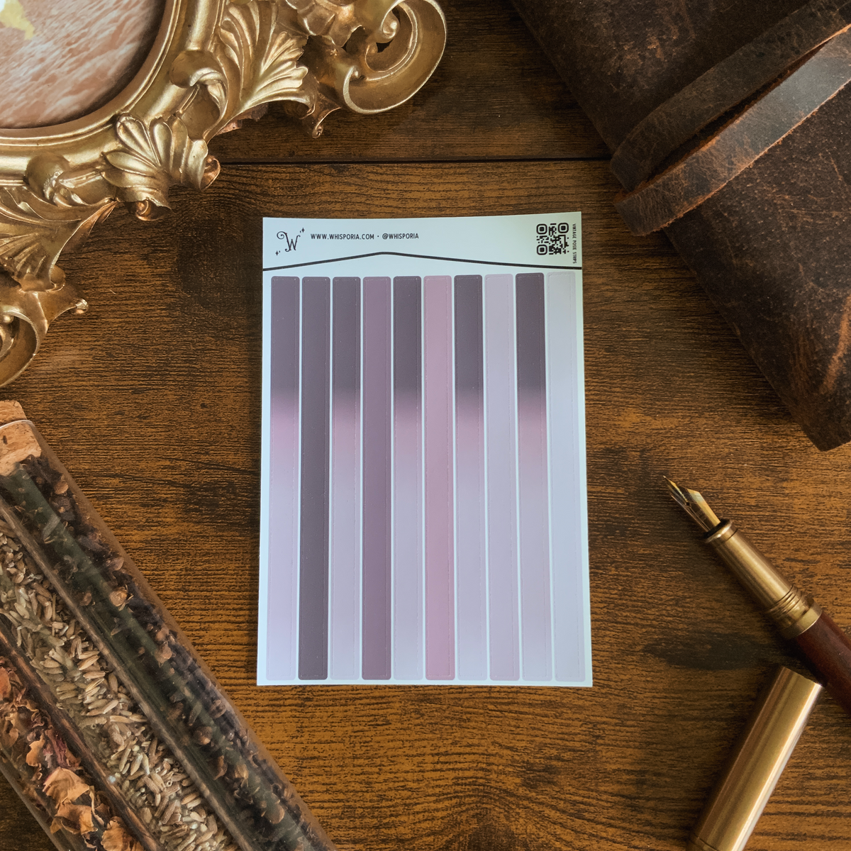 Vintage Posie Skinny Strips Small Vinyl Sticker Sheet