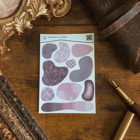 Vintage Posie Blobs Small Vinyl Sticker Sheet