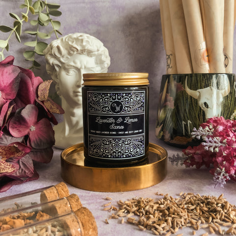 Lavender & Lemon Scones – Soy Candle (180ml Amber Glass)