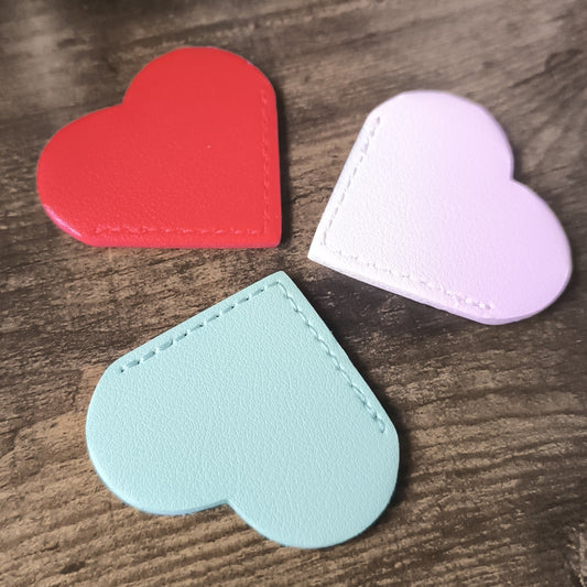 Leatherette Heart Corner Bookmarks (Oops)