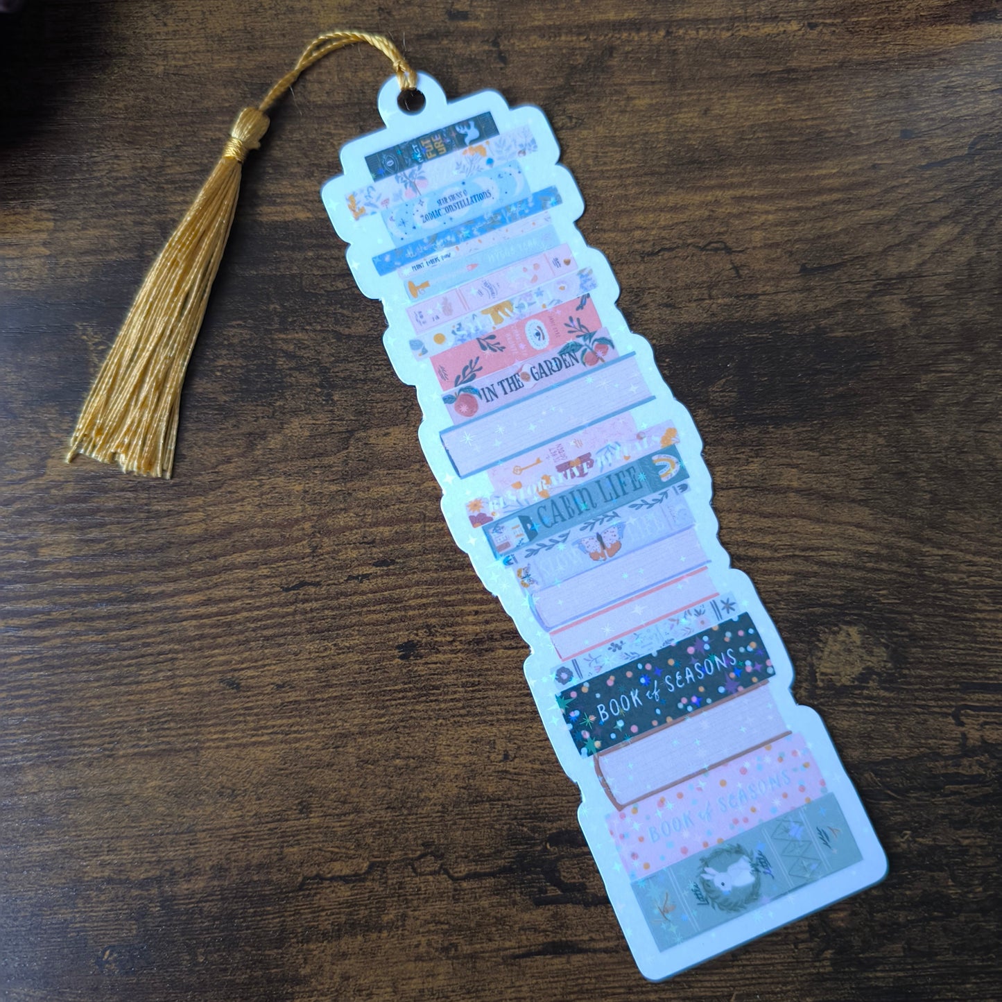 Holo Floral Book Stack Bookmark with Tassel