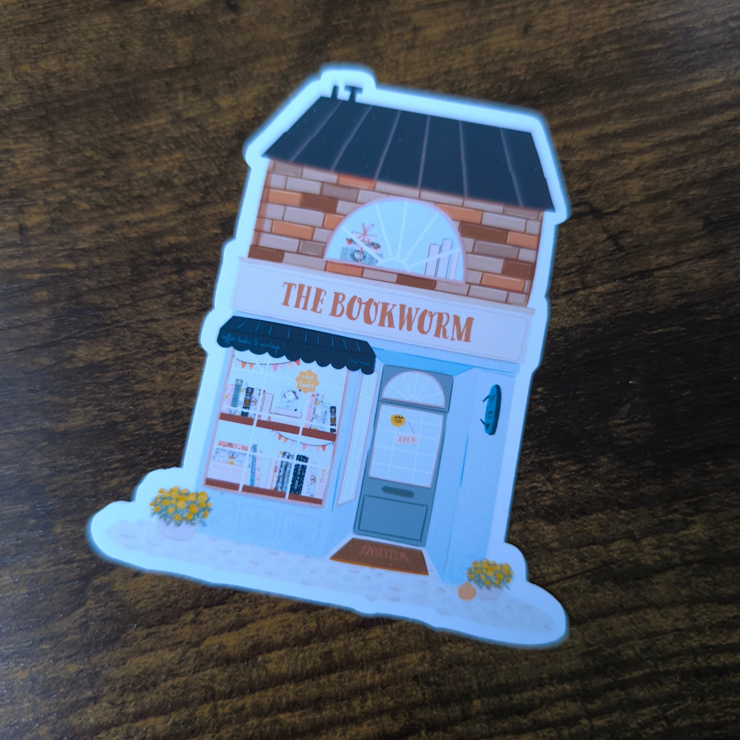 The Bookworm Bookshop Vinyl Die Cut Sticker