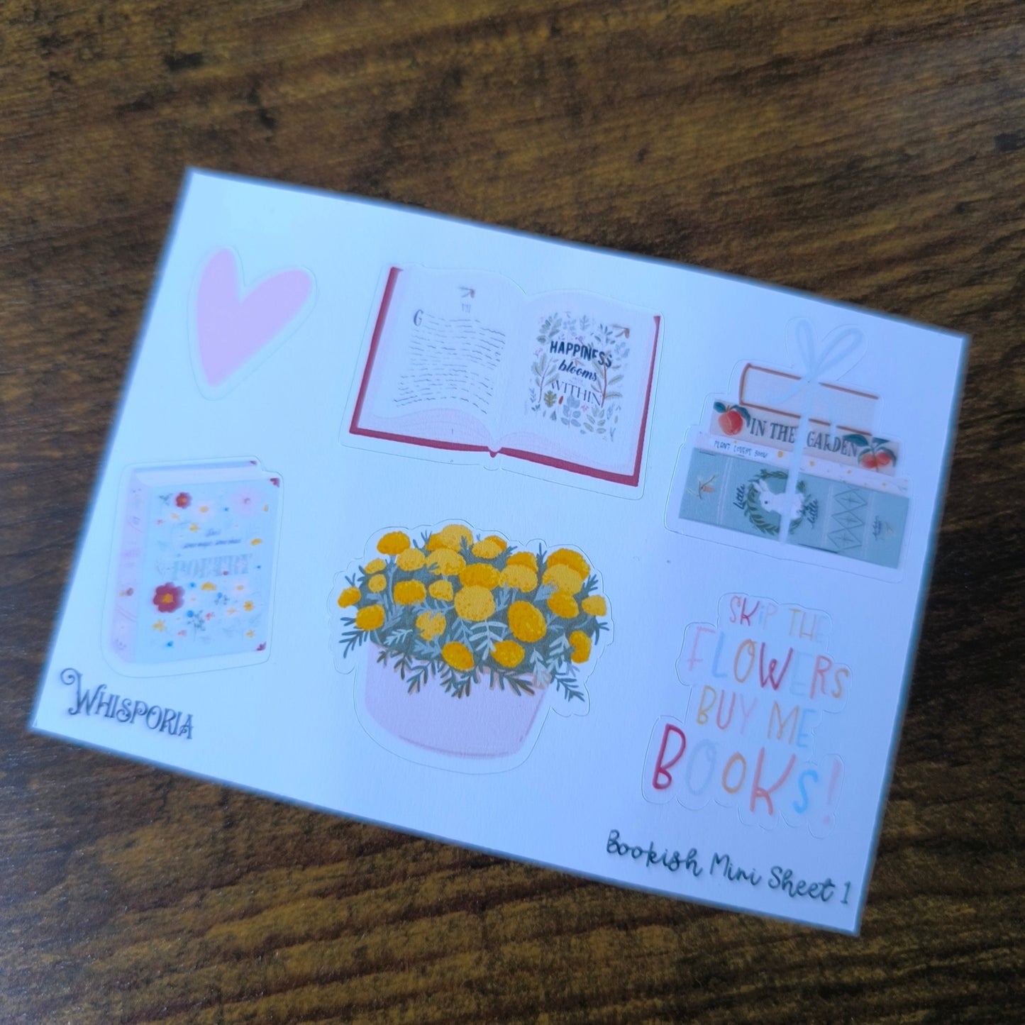 Mini Books and Flowers Sticker Sheet