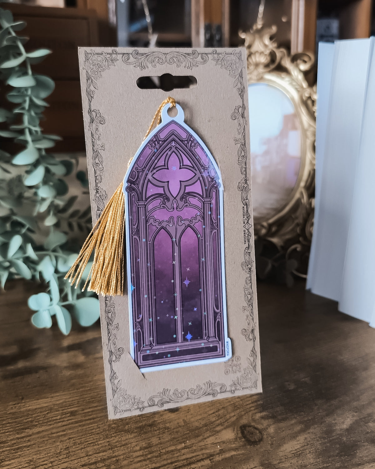 Night Sky Dragon Window Holo Sparkle Bookmark