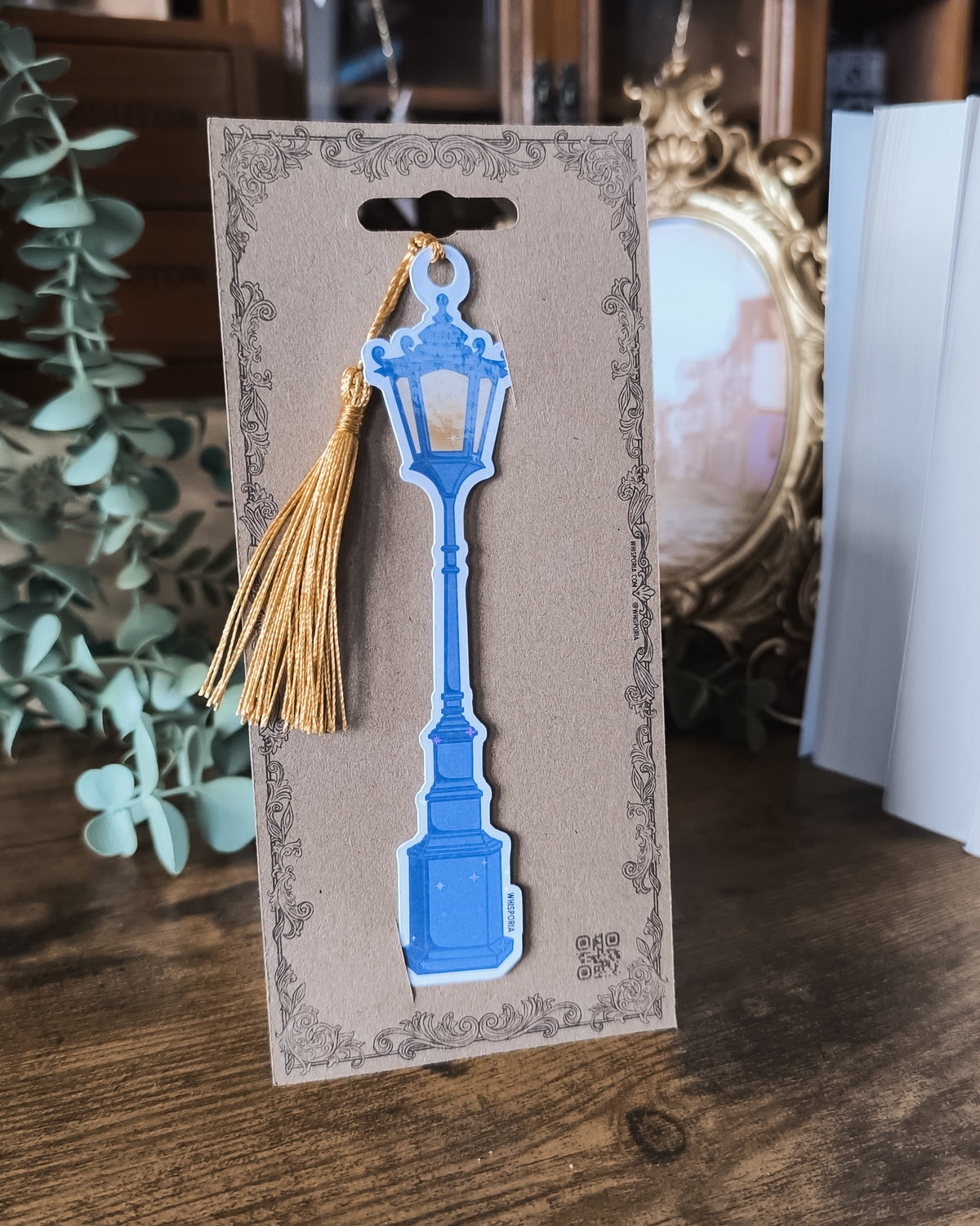 Glowing Victorian Streetlight Holo Sparkle Bookmark