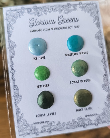 Glorious Greens - Watercolour Dot Card Set (Vegan)