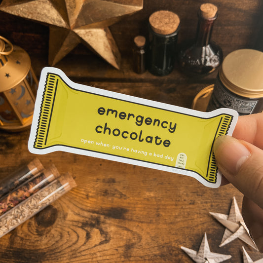 Emergency Chocolate Having a Bad Day Vinyl Die Cut Sticker