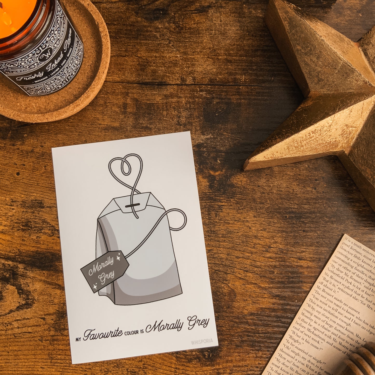 Morally Grey Teabag A6 Art Print and Journaling Card