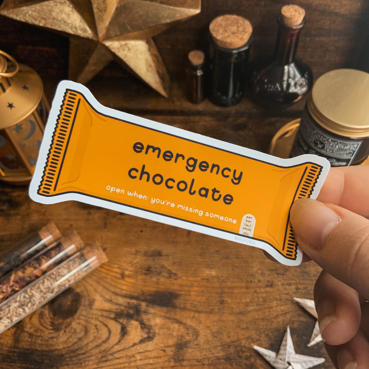 Emergency Chocolate Missing Someone Vinyl Die Cut Sticker