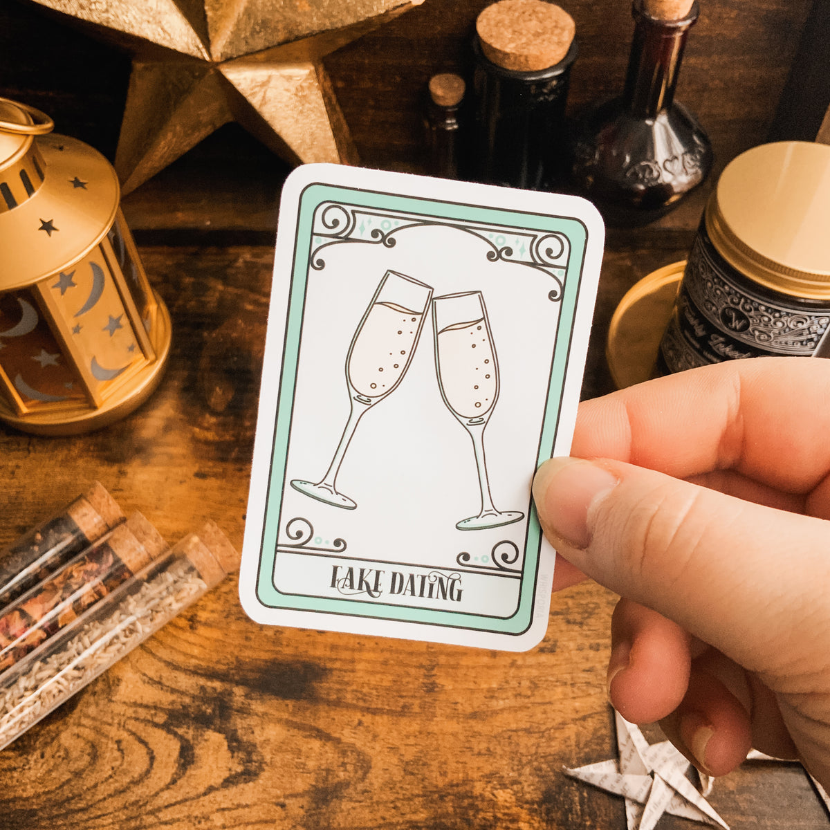 Fake Dating Tarot Card Vinyl Die Cut Sticker