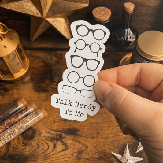 "Talk Nerdy to Me" Glasses Vinyl Die Cut Sticker