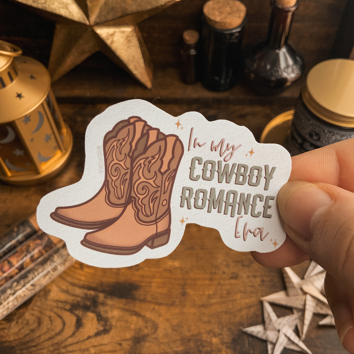 "In my Cowboy Romance Era" Cowboy Boots Vinyl Die Cut Sticker