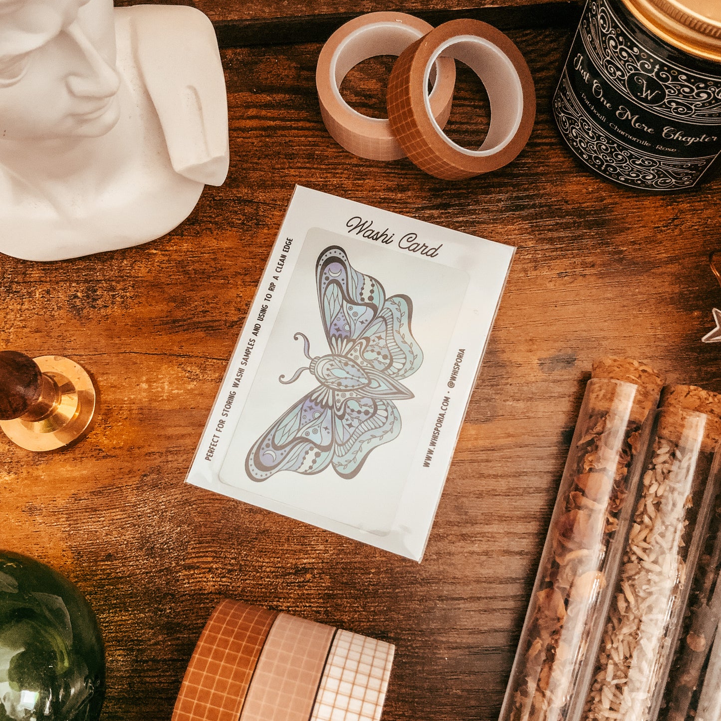 Ornate Moth Washi Card